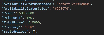 Price Information Example